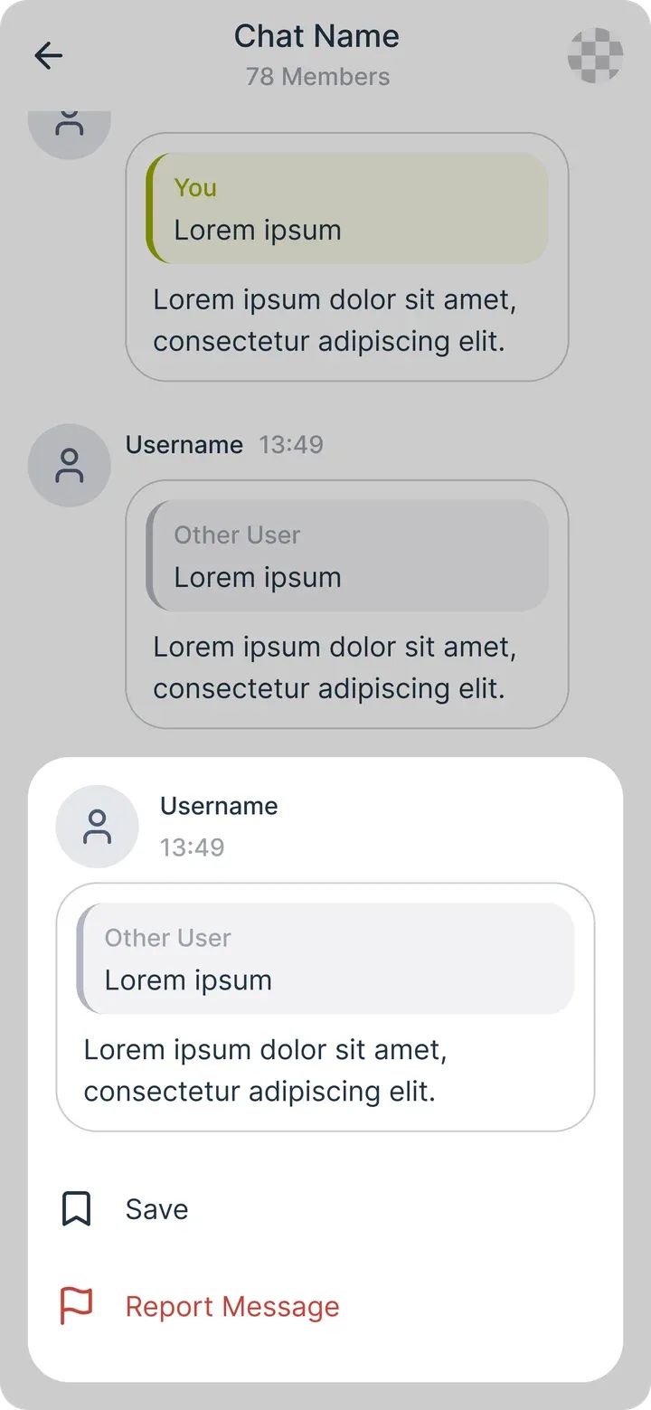 Chats, step 4: Message actions