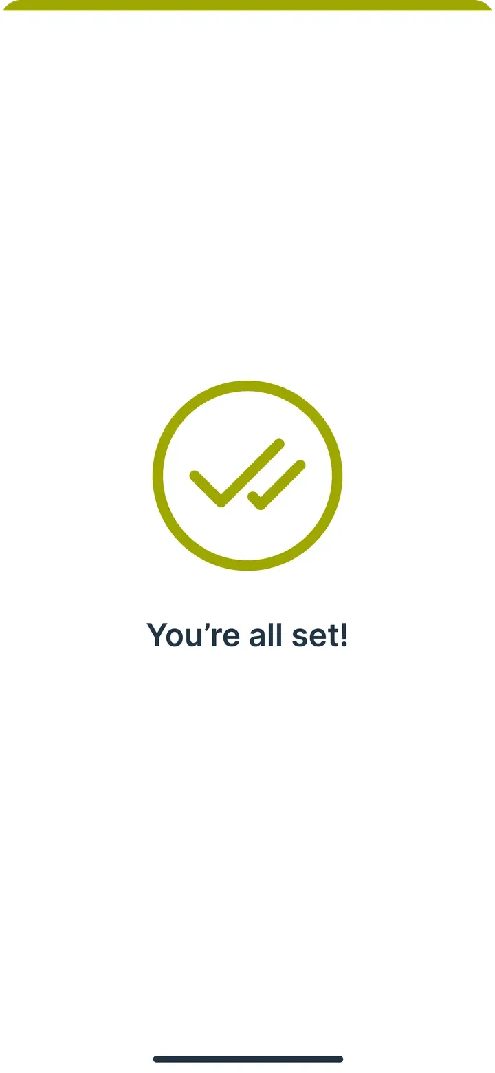 Onboarding, step 6: Done